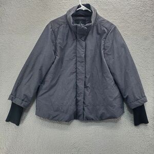 Prana Lily Puffer Jacket Coat Womens Size Large Gray Black